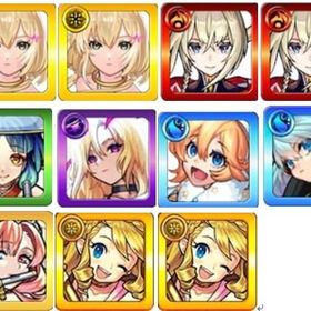 エルX2+マサムネX2+八雲+ルシファー+アナスタシア+ネオ+ソロモン+ウリエルX2 モバイルゲームモンスト