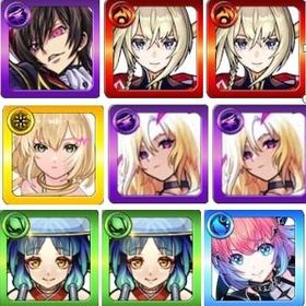 オカルン+ルルーシュ+マサムネ×3+エル×2+ルシファー×2+久遠+八雲×3+オーブ4160 モバイルゲームモンスト