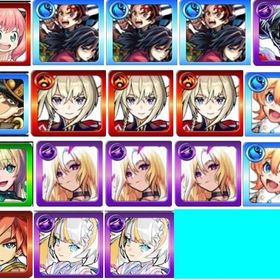 アーニャα+炭治郎&義勇×3+金木研+承太郎SＣ+マサムネ×3+ルシファー×3+ニケ モバイルゲームモンスト