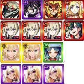 オカルン+蛇柱+炎柱+マサムネ×3+エル×2+ルシファー×3+マナ+メビウス+八雲+オーブ4270 モバイルゲームモンスト