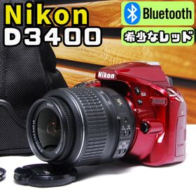ニコン(Nikon)のNikon D3400 一眼レフカメラ Bluetooth スマホ転送 レッド(デジタル一眼)