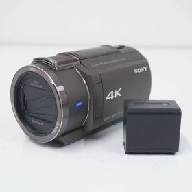 FDR-AX45A SONY ハンディカム デジタルビデオカメラ ブロンズブラウン USED美品 本体+バッテリー 4K ZEISS 光学20倍ズーム 完動品 CP2324