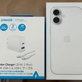 iPhone16 512GB ホワイト SIMフリー+Anker充電器