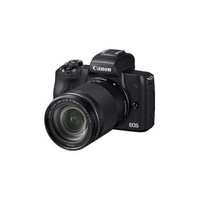Canon ミラーレス一眼カメラ EOS Kiss M 高倍率ズームキット ブラック EOSKISSMB(中古品)