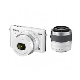Nikon ミラーレス一眼 Nikon1 S2 ダブルズームキット ホワイト S2WZWH(中古品)