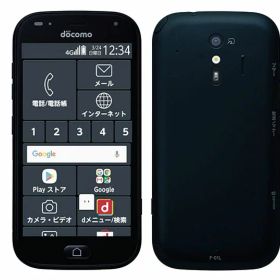 【中古】Cランク【傷や汚れあり】 SIMフリー F-01L FUJITSU(富士通） らくらくスマートフォン me ブラック 利用制限-(白ロム) 送料無料