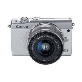 Canon ミラーレス一眼カメラ EOS M100 EF-M15-45 IS STM レンズキット(ホワ(中古品)