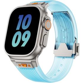 Apple watch バンド Ultra 3 2 1 対応 49mm Series 10 8 7 6 5(Clear Blue)