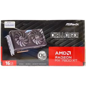 中古 グラフィックボード ASRock Radeon RX 7800 XT Challenger 16GB OC RX7800XT CL 16GO 16GB/GDDR6/DPx3 HDMIx1 ※箱欠品