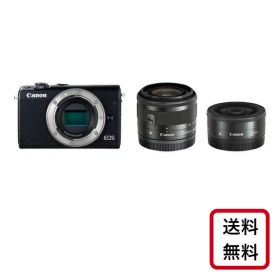 【新品】Canon ミラーレス一眼カメラ EOS M100 ダブルレンズキット ブラック EOSM100GY-WLK