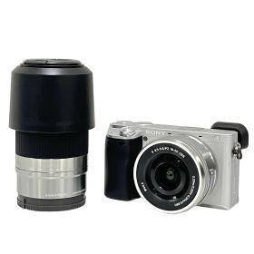 SONY α6400 ILCE-6400 16-50mm F3.5-5.6 55-210mm F4.5-6.3 ダブルズームレンズキット シルバー ミラーレス一眼カメラ 中古 T10768037