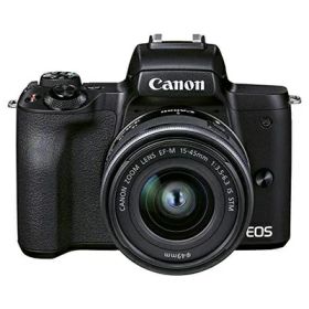 【中古】 Canon ミラーレス一眼カメラ EOS Kiss M2 標準ズームレンズキット ブラック KISSM2BK-1545