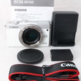 ☆美品☆ Canon キヤノン ミラーレス一眼カメラ EOS M100 ボディ ホワイト EOSM100WH-BODY #4196
