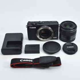 B#10716 T Canon ミラーレス一眼カメラ EOS M100 EF-M15-45 IS STM レンズキット(ブラック) EOSM100BK1545ISSTMLK