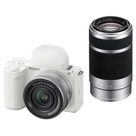 中古 1年保証 美品 SONY VLOGCAM ZV-E10 II ダブルズームレンズキット (PZ 16-50mm II + E 55-210mm) ホワイト [ZV-E10M2X W]