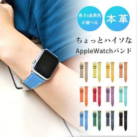 Apple Watch 本革 ちょっとハイソな アップルウォッチ バンド レザー 付け替え 交換 ベルト applewatchseries 7 SE 6 5 4 3 2 1革 型押し
