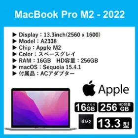 Apple MacBook Pro M2 2022 Model A2338 13.3inch RAM 16GB HD容量 256 GB Space Gray