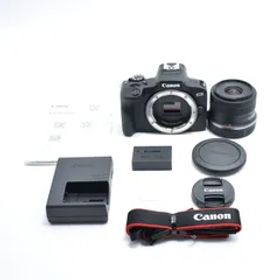 B#10688 Canon ミラーレス一眼カメラ EOS R100 標準ズームレンズキット(RF-S18-45) ブラック/APS-C/約356g EOSR100-1845ISSTMLK