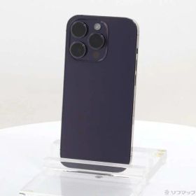 【中古】Apple(アップル) iPhone14 Pro 128GB ディープパープル MQ0F3J／A SIMフリー 【276-ud】