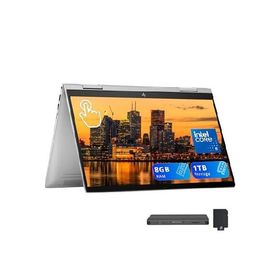 HP Envy x360 2-in-1 14" FHD IPS Touch Laptop, Intel 5 120U, 8GB RAM, 1TB Storage (512GB SSD+512GB Docking Station Set), Backlit Keyboard, Fingerprint,