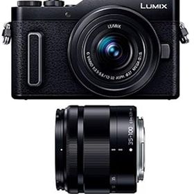 【中古】パナソニック ミラーレス一眼カメラ ルミックス GF10 ダブルレンズキット 標準ズームレンズ望遠ズームレンズ ブラック DC-GF10WA-K