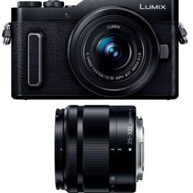 【中古】 パナソニック ミラーレス一眼カメラ ルミックス GF10 ダブルレンズキット 標準ズームレンズ/望遠ズームレンズ付属 ブラック DC-GF10WA-K