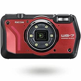 【中古】RICOH WG-7 レッド 本格アウトドアカメラ 【本格20m 防水】 2000万画素 【広角28 光学5倍ズーム】 【6灯の多機能リングライト搭載】 【工事・(コンパクトデジタルカメラ)