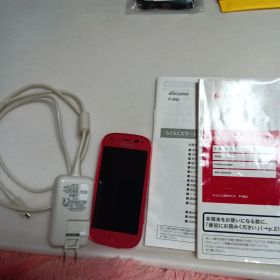 docomo F-04J 赤 スマートフォン 本体 充電器付き