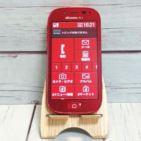 docomo 富士通 F-06F らくらくスマートフォン3 レッド 本体 白ロム B795005