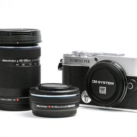 【新品同様】OM SYSTEM PEN E-P7 EZダブルズームキットブラック