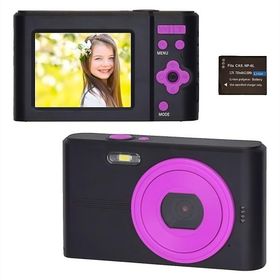 コンパクトデジタルカメラ NT-DC001 KEIYO ケイヨー 4400万画素 フルHD動画 充電式 microSD(最大128GB)対応 ブラック×パープル NT-DC001-BPL ◆宅