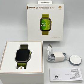 ボーナスストア+5％【美品】HUAWEI WATCH FIT 4 Pro SYA-B29 グリーン スマートウォッチ ファーウェイウォッチ 本体
