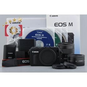 【中古】Canon キヤノン EOS M ダブルレンズキット ブラック 元箱付き