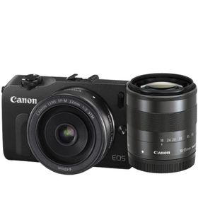 キヤノン Canon EOS M ダブルレンズキット ブラック ミラーレス 一眼レフ 中古
