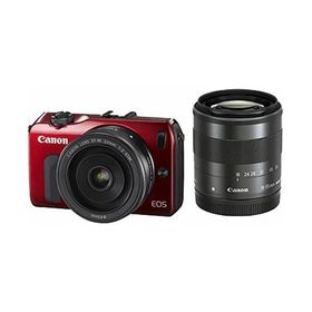 Canon ミラーレス一眼カメラ EOS M ダブルレンズキット EF-M18-55mm F3.5-5.6 IS STM/EF-M22mm F2 STM付属 レッド EOSMRE-WLK