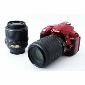 【中古】ニコン Nikon D5300 ダブルズームセット レッド 美品 ストラップ付き