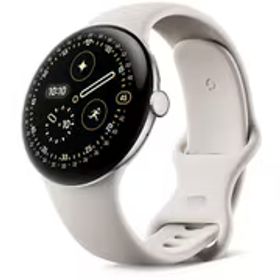 Google グーグル Google Pixel Watch 4 （Wi-Fiモデル） 45mm Polished Silver アルミケース / Porcelain アクティブ バンド GA09308-US