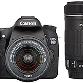 【中古】（非常に良い）Canon デジタル一眼レフカメラ EOS 70D ダブルズームキット EF-S18-55 IS STM/EF-S55-250 IS STM付属 ブラック EOS70D-WKIT