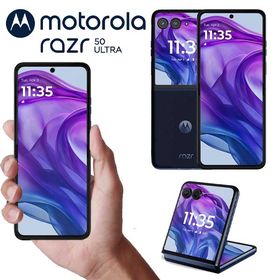 スマホ モトローラ 本体 のみ 国内正規品 | SIMフリー スマートフォン 折りたたみ 5G | MOTOROLA razr 50 ultra | 6.9インチ FHD+ pOLED | 指紋 顔認証 防水 | 容量 512GB | 12GB | ミッドナイトブルー | 型番 : PB410000JP