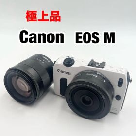 極上品 Canon ミラーレス一眼カメラ EOS M ダブルレンズ ホワイト
