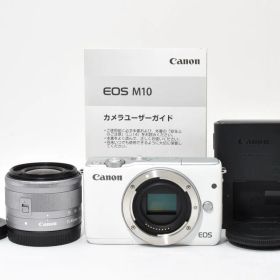 Canon EOS M10 ホワイト + EF-M 15-45mm F3.5-6.3 IS STM 充電器付き AYM4691#355