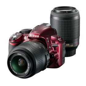 【中古】Nikon デジタル一眼レフカメラ D3100 レッド 200mmダブルズームキット D3100RDWZ200