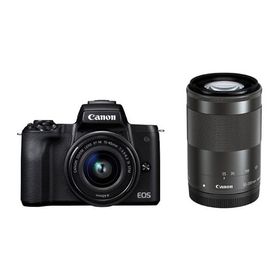 キヤノン Canon EOS Kiss M ダブルズームキット ブラック EOSKISSMBK-WZK ミラーレス一眼カメラ 新品