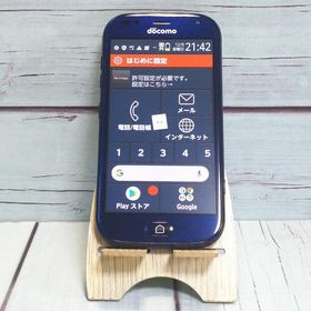 docomo らくらくスマートフォン F-42A ネイビー 本体 白ロム SIMロック SIMロック解除済み SIMフリー B066382