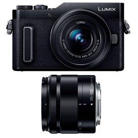 パナソニック ミラーレス一眼カメラ ルミックス GF10 ダブルレンズキット 標準ズームレンズ/望遠ズームレンズ付属 ブラック DC-GF10WA-K