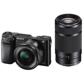 【中古】SONY ミラーレス一眼 α6000 ダブルズームレンズキット E PZ 16-50mm F3.5-5.6 OSS + E 55-210mm F4.5-6.3 OSS ブラック ILCE-6000Y B