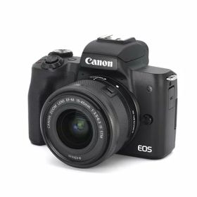 【中古】【非常に良い】Canon ミラーレス一眼カメラ EOS Kiss M2 標準ズームレンズキット ブラック KISSM2BK-1545