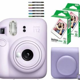 インスタントカメラ チェキ instax mini 12 (4点セット) ライラックパープル