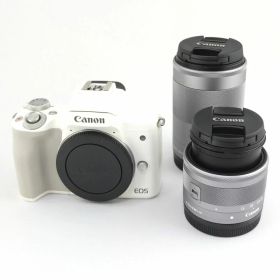 キャノン Canon EOS Kiss M2 ミラーレス一眼カメラ KISSM2WH-WZK ダブルズームキット ホワイト 【中古】
