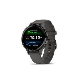 Garmin Venu 3S Slate Stainless Steel Bezel 1.2-Inch AMOLED Touchscreen Display Smart Watch with 41mm Pebble Gray Case and Silicone Band